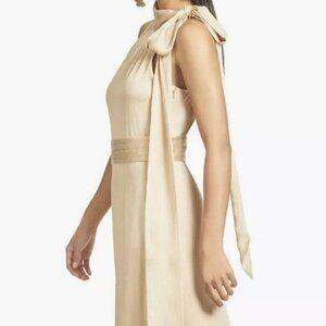 Sachin & Babi Champagne Beige Kayla Halter Gown
